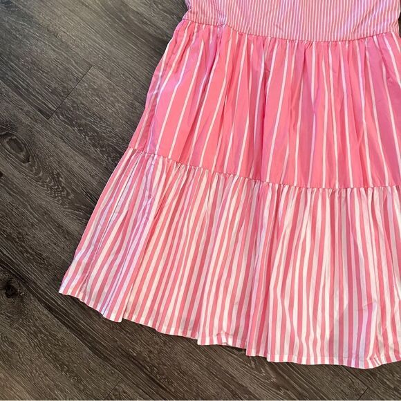 J Crew Sleeveless tiered popover dress in mixed stripe - Picture 2 of 10